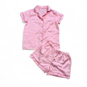 Juicy Couture Y2K Satin Blush Pink Button-Up Pajama Set